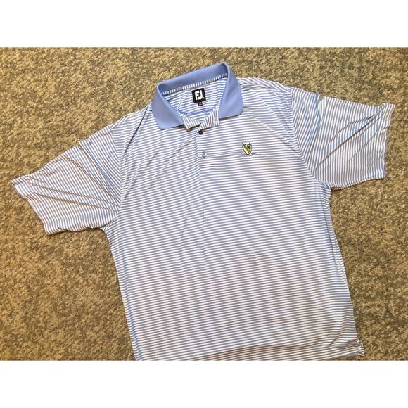 FootJoy Men's Size XL Navy Blue Stripe Polo Shirt Golf Shirt Polo Outdoor Golf - Picture 4 of 7
